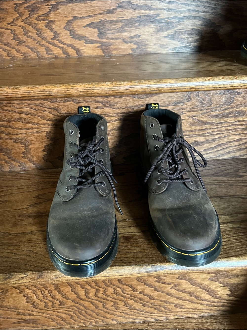 Dr. Martens Dark Brown Leather Lace-Up Combat Boots